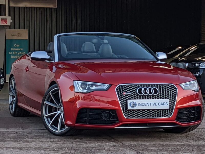 View AUDI RS5 4.2FSI V8 QUATTRO 444BHP CABRIOLET S TRONIC 4WD. BIG SPECIFICATION. LOW MILEAGE.
