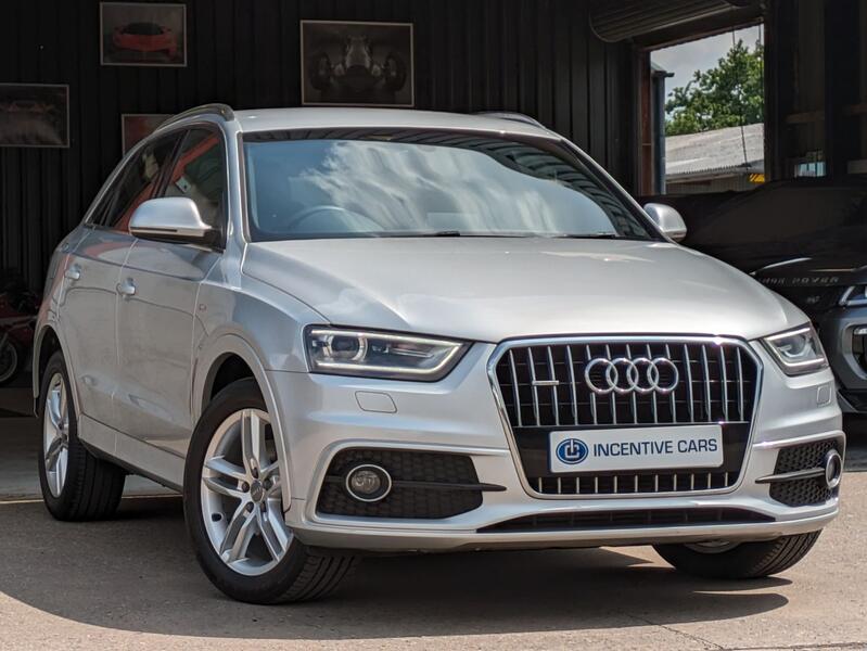 View AUDI Q3 2.0 TDI S line Automatic. 2 OWNERS. SAT NAV PLUS. DVD PLAYER. HEATED FULL LEATHER. BLUETOOTH.