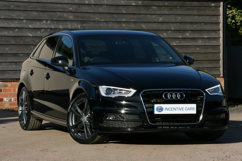 View AUDI A3 2.0TDi 150 S-LINE SPORTBACK. SERVICE HISTORY. COMFORT PACK. SAT NAV ENABLED. XENONS. BT AUDIO. 13