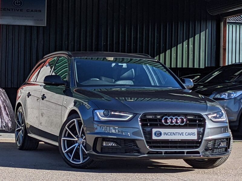 View AUDI A4 2.0TDI S LINE BLACK EDITION NAV 187BHP AVANT 2WD MANUAL. SAT NAV PLUS. 1 OWNER. ONLY 42000 MILES.